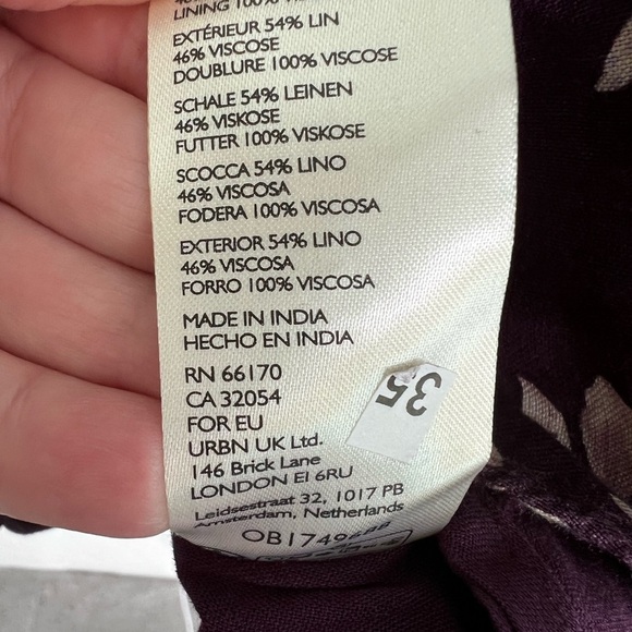 Free People Portia Linen Mini Dress in BlackBerry Womens Size Small NEW - Picture 11 of 11